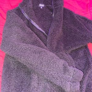 Oversized furry coat.